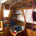 And so it begins, with ceiling panels removed, old cables ripped out and new ones being installed.